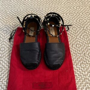Valentino Navy Espadrilles with Studded Straps